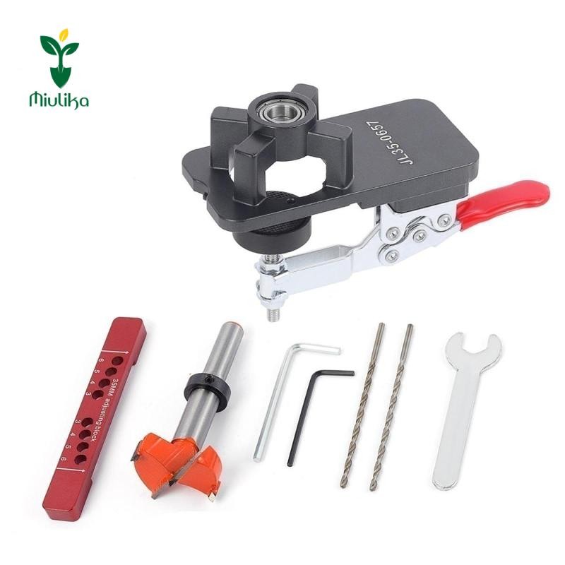 Jig bản lề 35mm, Dụng cụ mở lỗ bản lề Hướng dẫn khoan khoảng cách cạnh có thể điều chỉnh Bản lề Máy khoan lỗ cho nhà bếp