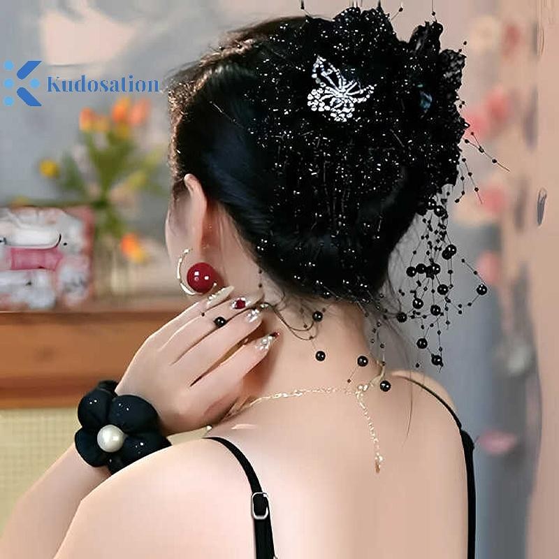 Kudosation Flower sel Kẹp tóc Mũ đội đầu Kẹp tóc phóng đại
