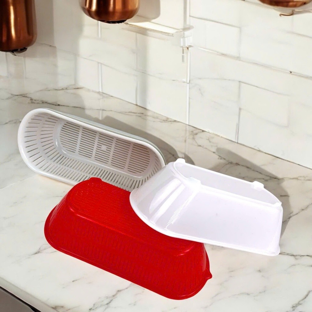 Bộ Thau Rổ Oval Vinh Nam Plastic Nhiều Màu Dùng Đựng Rau Củ Quả Thực Phẩm Size 28x12.5x9cm