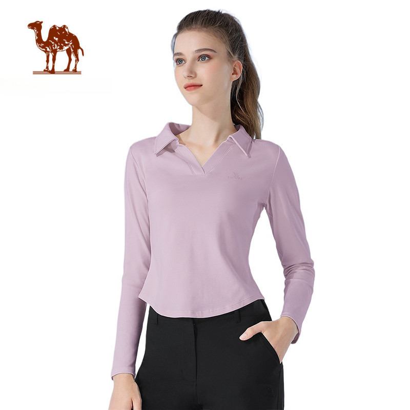 Ảnh Quần áo tập Yoga CAMEL CROWN Áo thun nữ dệt kim dài tay ôm ấm áp mùa thu 1