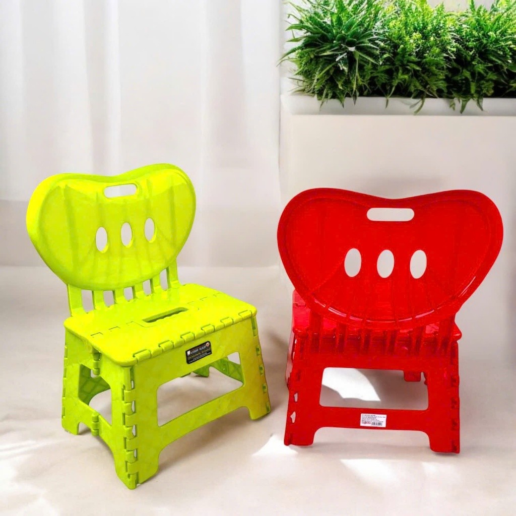 Ghế Xếp Kiểu Dáng Dễ Thương Vinh Nam Plastic Ghế Xếp Trẻ Em Hình Gấu Ghế Xếp Dựa trái Tim Mã 021 017