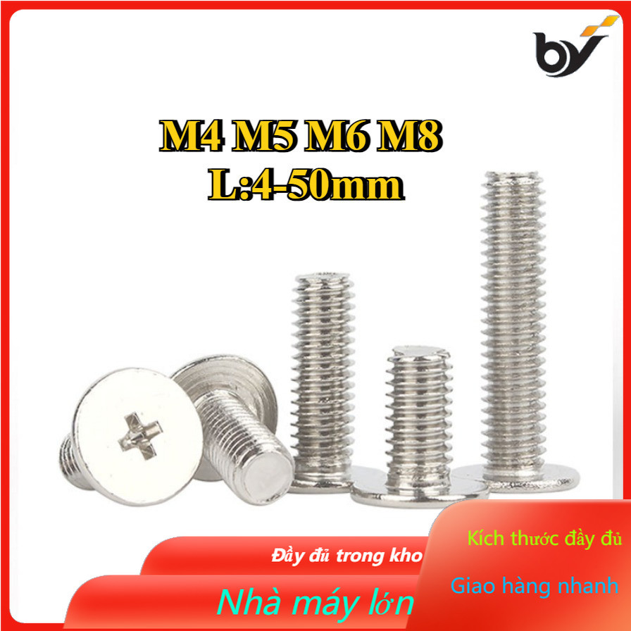 M4 M5 M6 M8 Ốc vít inox 304 đầu pake dẹp mỏng phẳng/Ốc vít Máy tính [BY ...