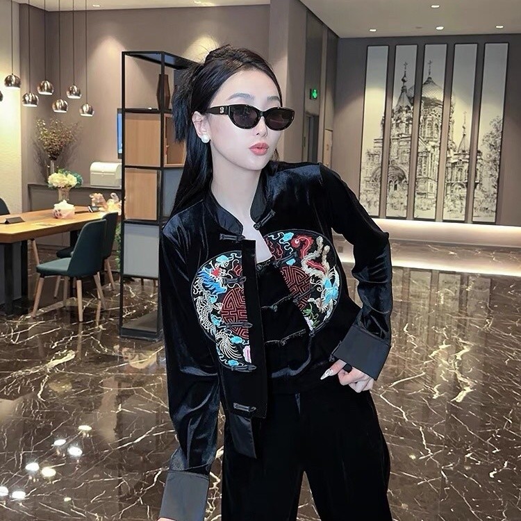 Miếng dán thêu công nghiệp nặng phổ biến phong cách Trung Quốc phong cách cổ điển, miếng vá không có keo đáy, nút miễn phí để hơn thế nữa