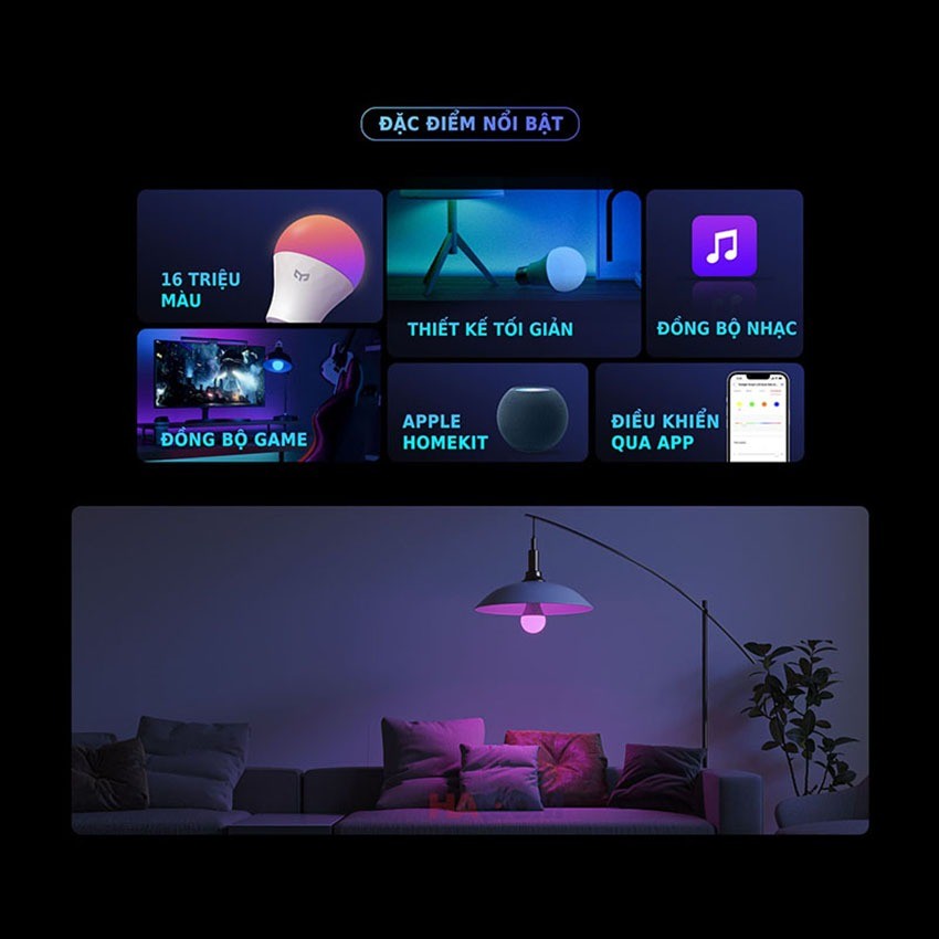 [ Bản quốc tế ] Bóng đèn LED thông minh Yeelight W3, điều khiển App, đèn RGB