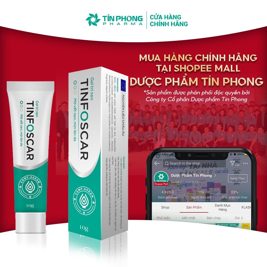 Ảnh Gel Mờ Sẹo TinfoScar Giúp Giảm Sự Hình Thành Sẹo, Làm Mịn, Cung Cấp Độ Ẩm Và Đều Màu Da Tuýp 10g TMP011 4