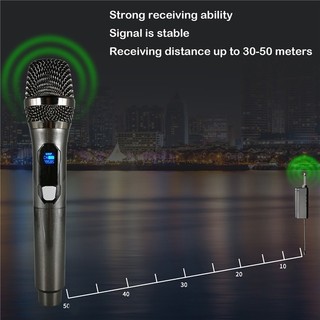 Micro không dây UHF Micro Karaoke năng động cầm tay kép có đầu thu sạc cho bữa tiệc cưới Câu lạc bộ nhà thờ