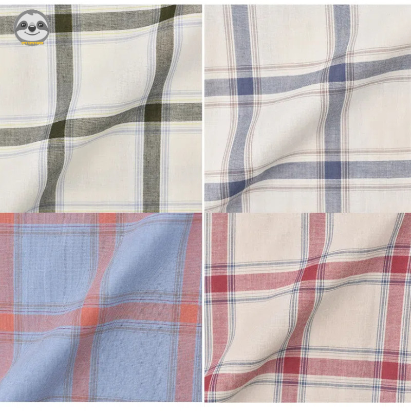 Phong cách Nhật Bản Muji Style / Đồ ngủ dài tay bằng vải Cotton / Bộ đồ ngủ kẻ sọc màu hỗn hợp / Đồ ngủ cặp đôi thân thiện với da mềm mại