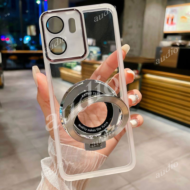Oppo Reno13 F 5G Họa Tiết CD Lấp Lánh Giá Đỡ Từ Tính Ốp Lưng Điện Thoại Oppo Reno 13 F 13F Oppo Reno13F 5G Full Ống Kính Camera Phim Bảo Vệ Trong Suốt Có Giá Đỡ Nhẫn Ngón Tay