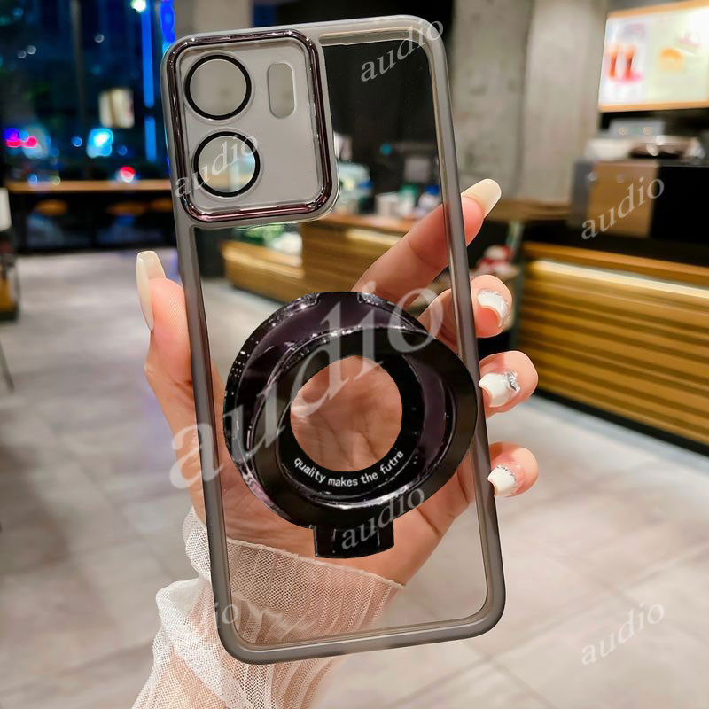 Oppo Reno13 F 5G Họa Tiết CD Lấp Lánh Giá Đỡ Từ Tính Ốp Lưng Điện Thoại Oppo Reno 13 F 13F Oppo Reno13F 5G Full Ống Kính Camera Phim Bảo Vệ Trong Suốt Có Giá Đỡ Nhẫn Ngón Tay