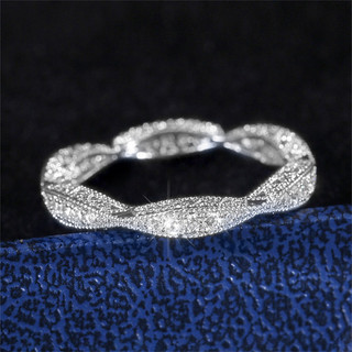 S925 Bạc Zircon Rỗng Nhẫn Trang Sức Thời Trang Đơn Giản Quà Tặng Nữ 5