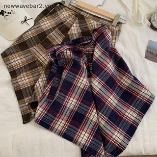 [Mới] Váy quấn ngắn viền sọc không đều ca rô dành cho nữ Váy nhiều lớp thời trang và đa năng.