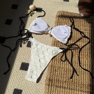 Đồ Bơi Nữ Màu Nâu Màu Nâu Ghép Lỗ Dệt Kim Loại Ngôi Sao Bandeau Tie Hai Mảnh Bikini Đồ Bơi