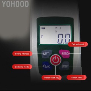 Yohooo Máy đo lực kế kéo lực kéo mạnh 500N Lực kỹ thuật số với lời nhắc và LCD LCD n lb kg oz di động để giảng dạy phòng thí nghiệm trường học cơ học