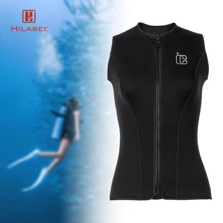 HILABEE 3mm Nữ Wetsuit Top Scuba Áo Mềm Giữ Ấm Tối Giản Áo Vest Không Tay Cho Tập Luyện Thể Thao Dưới Nước Kayaking Lặn Biển