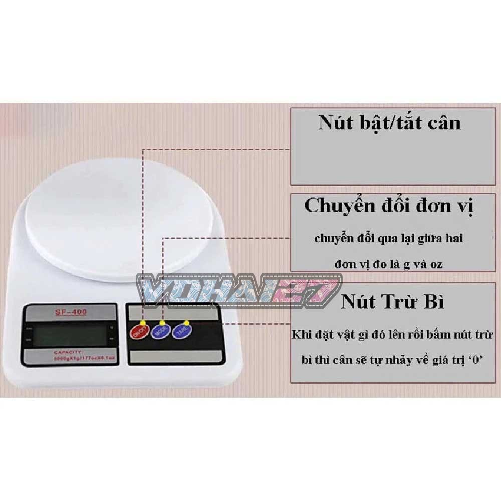 Cân tiểu ly nhà bếp - Cân tiểu ly FS400 có trừ bì cân max 5kg