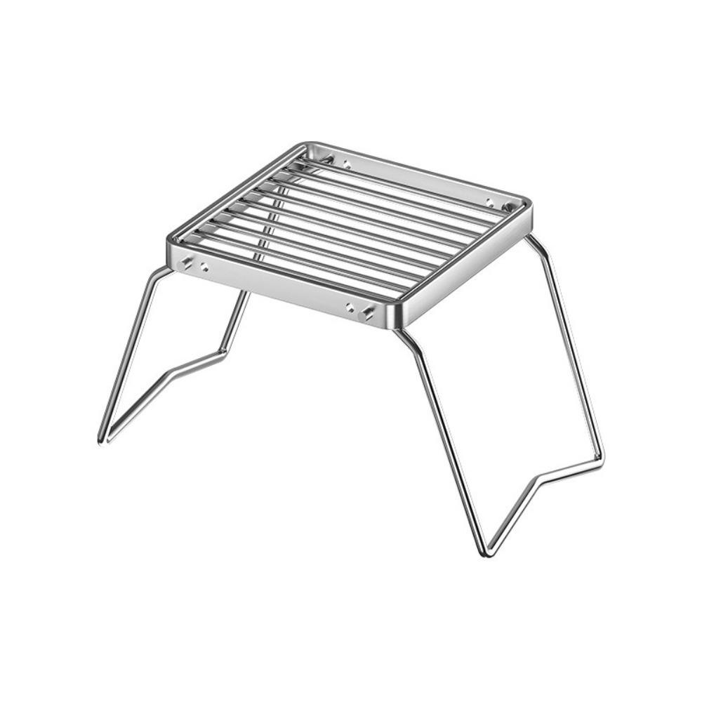 Giá nướng cắm trại có thể gập lại SENRTY, Giá đỡ bếp BBQ có thể gập lại chịu nhiệt, Giá đỡ lò nướng chống ăn mòn gấp bằng thép không gỉ di động cho ba lô dã ngoại