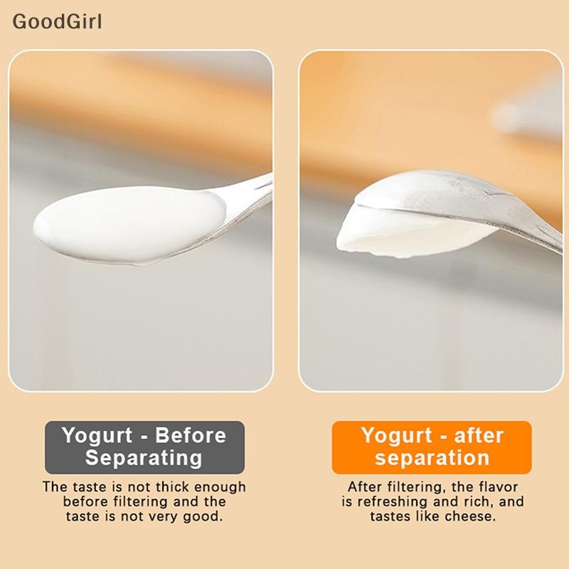 [GoodGirl] Bộ lọc sữa chua Máy làm sữa chua Hy Lạp tự chế có nắp Dụng cụ tách Whey Dụng cụ lọc bằng thép không gỉ Dụng cụ tách whey lưới mịn VN