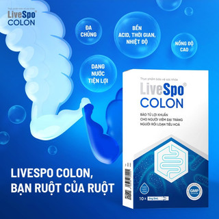 LiveSpo Colo -Men vi sinh dùng cho viêm đại tràng, táo bón, tiêu chảy- mua 2 hộp (loại 10 ống/hộp) tặng 5 ống