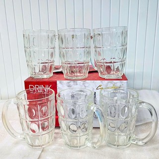 [Giá Xưởng] Bộ 6 Ly Thủy Tinh PCD10007 Có Quai Uống Bia – Dung Tích 410ml, Ly Dày Dặn Sang Trọng