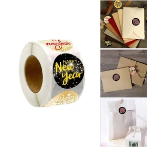 SA 500 Miếng Dán Năm Mới Chúc Mừng Năm Mới Nhãn Gói Giáng Sinh Nhãn Tự Dính Cho Thẻ Giáng Sinh Hộp Quà Kẹo