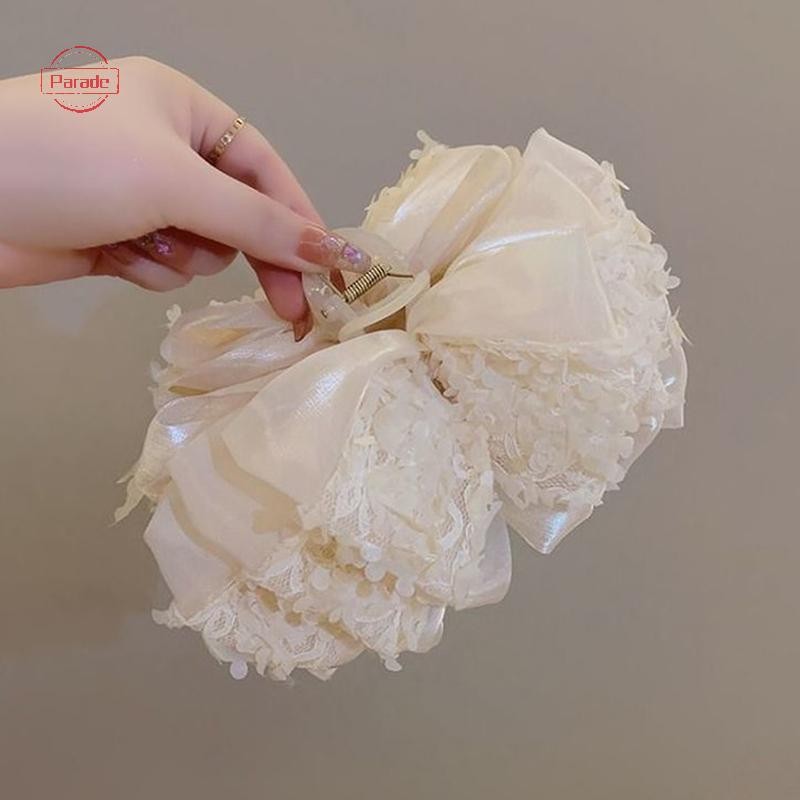 Diễu Hành Sang Trọng Tính Khí Móng Vuốt Lớn Kẹp Nhiều Lớp Nơ Kẹp Tóc Đuôi Ngựa Kẹp Tóc Nữ Phụ Kiện Tóc VN
