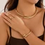 OXXGGKAO Vàng Bạc Màu Tuyên Bố Mở Choker Cho Nữ Lấy Cảm Hứng Từ Kim Loại Rộng Vòng Cổ Vòng Cổ Trang Sức Cho