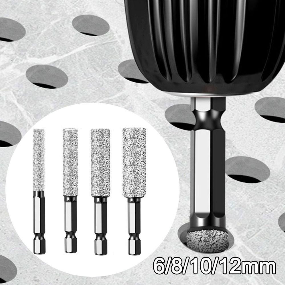 Mũi khoan BORAGETE, Máy cưa lỗ gạch men khô bằng đá Granite, Dụng cụ cầm tay hình lục giác 6 / 8 / 10 / 12mm chất lượng cao để khoan và mài