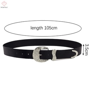 [PCWKKef] Thắt lưng Y2K đính kim cương giả thời trang dành cho nữ Thắt lưng da lấp lánh màu trơn hợp thời trang Cowboy Cowgirl Jeans Quần trang trí Thắt lưng mới
