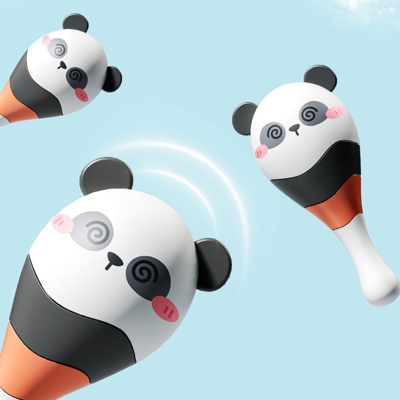 PPY Panda Chủ Đề Âm Nhạc Lục Lạc Đồ Chơi Khuyến khích Tay Cầm Cảm Giác Maracas Đồ Chơi Cho Bé