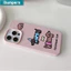 ibumpers Ốp Lưng iPhone Dễ Thương Hoạt Hình Con Chó Họa Tiết Da Hồng Ốp Điện Thoại Dày Dặn Silicon Mềm Chống Sốc Chống Bẩn Cho Iphone 16 15 14 12 13 11 Pro Max IP 7 8 Plus X XS XR