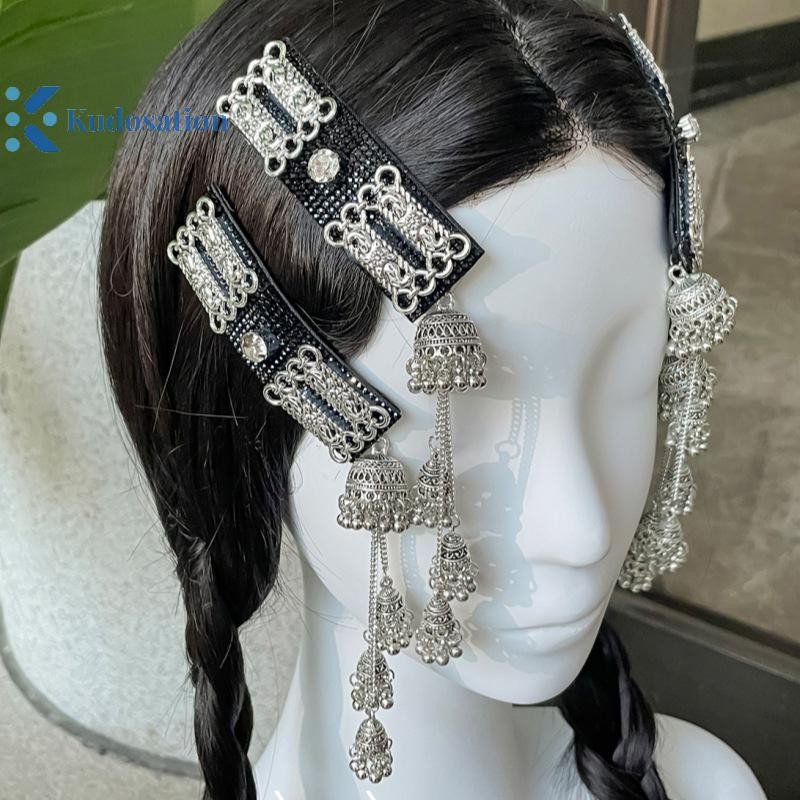 Kudosation Bạc Thanh Lịch Dép Handmade Tóc Kết Cấu Hợp Kim Kéo Dài Phụ Kiện Tóc