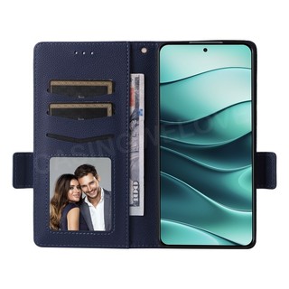 Ốp Lưng Cho Redmi Note 14 Note14 15 14 Pro Pro + Note15 4G 5G Sang Trọng Lật Da Bên Khóa Lychee Họa Tiết Vỏ Điện Thoại Khe Cắm Thẻ Ví Đứng Giá Đỡ Vỏ Điện Thoại Chống Sốc