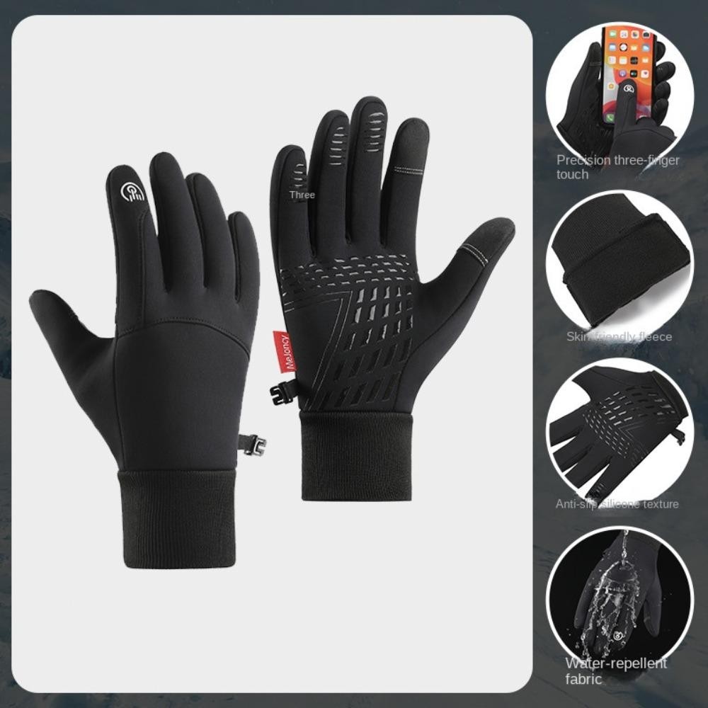 Găng tay trượt tuyết và đi xe đạp GETVOW - Chất liệu nylon polyester cao cấp, chống nước, cảm ứng được