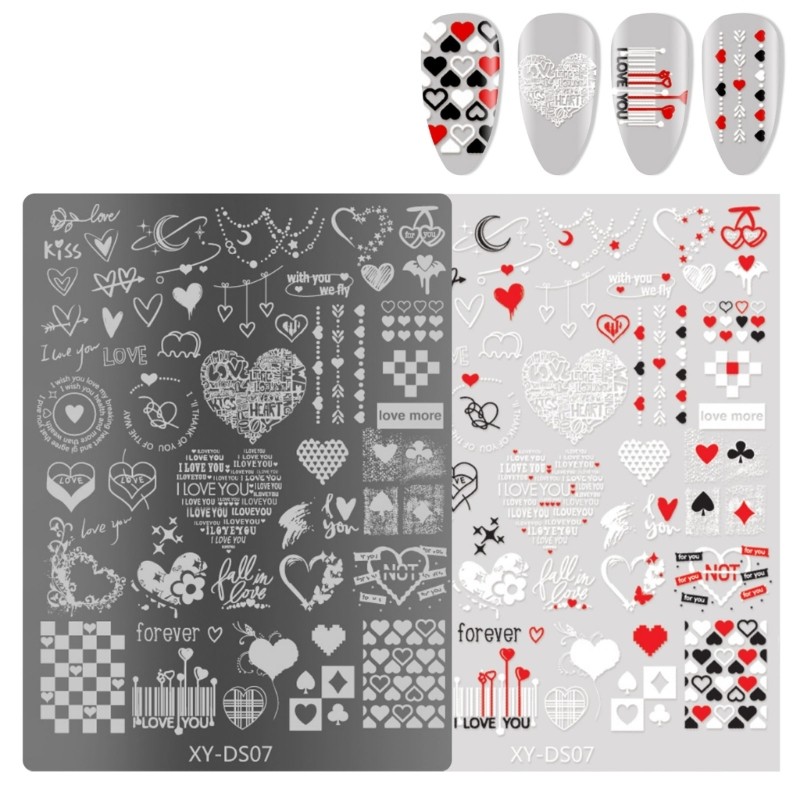 HL Hoa Móng Tay Tấm Móng Tay Pháp Tấm Dập Móng Tay Hình Ảnh Stencils