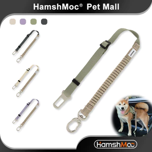 HamshMoc Dây đai an toàn cho thú cưng bền bỉ Dây kéo cho chó có thể điều chỉnh Phản quang có móc bền cho thú cưng Phụ kiện xe hơi
