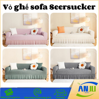 Vỏ ghế sofa Seersucker đàn hồi bọc ghế sofa trơn bọc Áp dụng phổ biến trong tất cả các mùa 1/2/3 chỗ ngồi