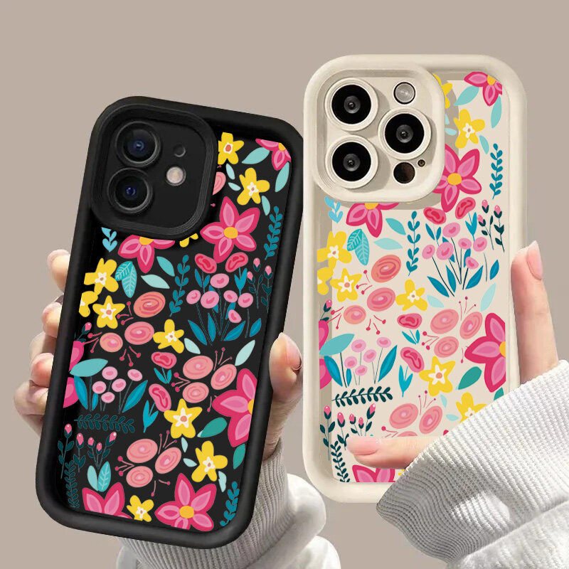 Ốp Điện Thoại Hoa Nhiều Màu Sắc Cho VIVO V40 Lite V29 V30 Pro V25 V23 X100 V15 S1 V20 Pro V21 V30E V29E V27E V23E Y100 5G Vỏ Điện Thoại Họa Tiết Thời Trang Bảo Vệ Camera