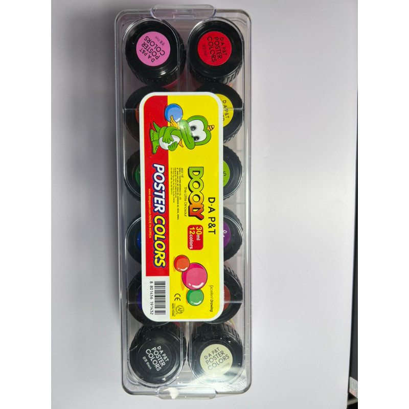 Bộ màu nước, màu Poster Dooly DONG A Hàn Quốc 12 màu x 30ML