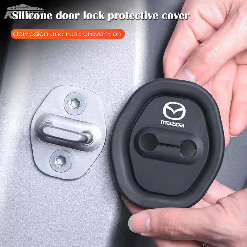 Mazda Khóa Cửa Ô Tô Bao Bảo Vệ Trang Trí Cửa Shock Pad Phụ Kiện Silicon Cho Cx 5 3 2 Cx 8 Cx 3 Cx 30 6 Bt 50 Mx 5 5 Rx8