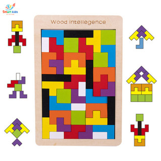 Đồ Chơi Bộ Ghép Hình Thẻ Gạch Tetris, Bảng  Xếp Gạch Tetris Montessori Cho Bé Rèn Luyện Trí Não