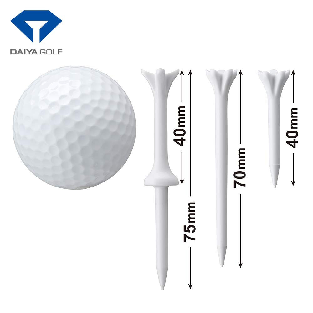 DAIYA GOLF TE-433 Repro Golf Tee – Tee golf ngắn, thiết kế mỏng thân thiện môi trường (gói 18 cái)