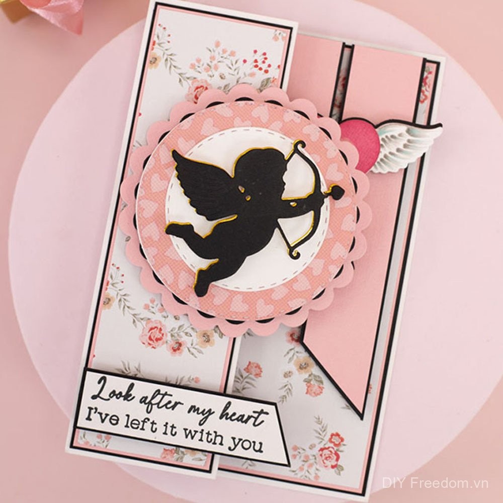 Khuôn cắt mũi tên Cupid scrapbook thép cacbon kim loại cắt dập nổi Mẫu khắc DIY Album ảnh sổ lưu niệm
