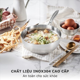 Chảo inox 5 lớp liền khối Hare HR P2818 chống sính tự thân, tay cầm cách nhiệt, bảo hành 12 tháng