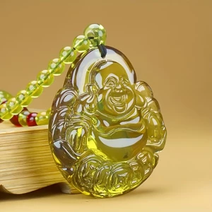 Hổ phách Bụng Lớn Maitreya Phật Mặt Dây Chuyền Áo Len Dây Chuyền Vòng Cổ Mặt Dây Chuyền