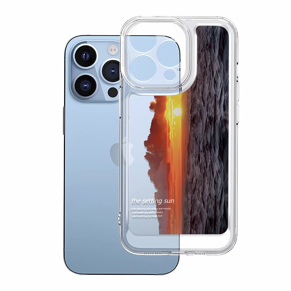 Ốp điện thoại Sunset cho Samsung Galaxy A13 A14 A15 A16 A23 34 A35 A36 A54 A55 4G 5G, trong suốt, chống rơi, không gian