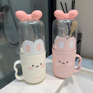 Cốc súc miệng nhựa di động, hộp đựng bàn chải đánh răng hoạt hình dễ thương cho gia đình