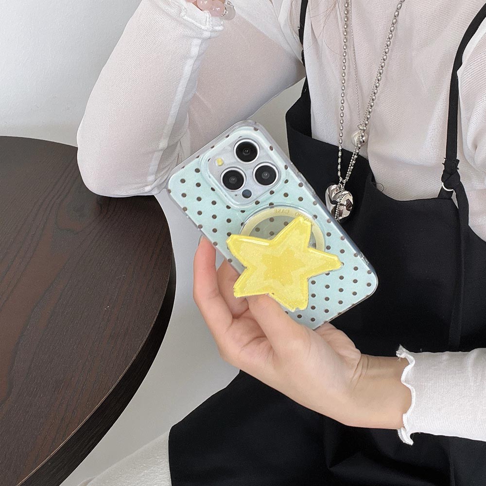Vỏ cứng Tương thích với iPhone 13 13Pro 14 14Pro 14ProMax 15 15Pro 15ProMax 16 16Pro 16ProMax 17 17Pro 17ProMax 17ProMax 17Air Blue Wave Point Pattern Magnet Case