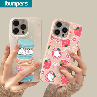 ibumpers Ốp Lưng iPhone Xinh Họa Tiết Macaron Mofusand Dễ Thương Ốp Điện Thoại Dày Dặn Silicon Mềm Chống Sốc Chống Bẩn Cho Iphone 16 15 14 12 13 11 Pro Max IP 7 8 Plus X XS XR