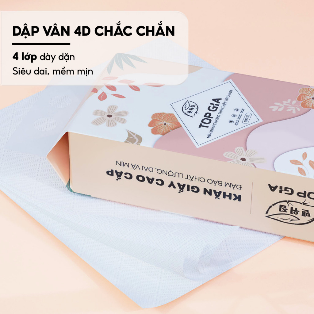(THÙNG 10 BỊCH) Khăn giấy gấu trúc Top Gia Sắc Hạ, giấy vệ sinh treo tường 1000 tờ 4 lớp dày dặn, mềm mịn