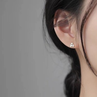 S925 Bạc Camellia Bông Tai Ngọc Trai Trang Sức Thời Trang Đơn Giản Quà Tặng Nữ